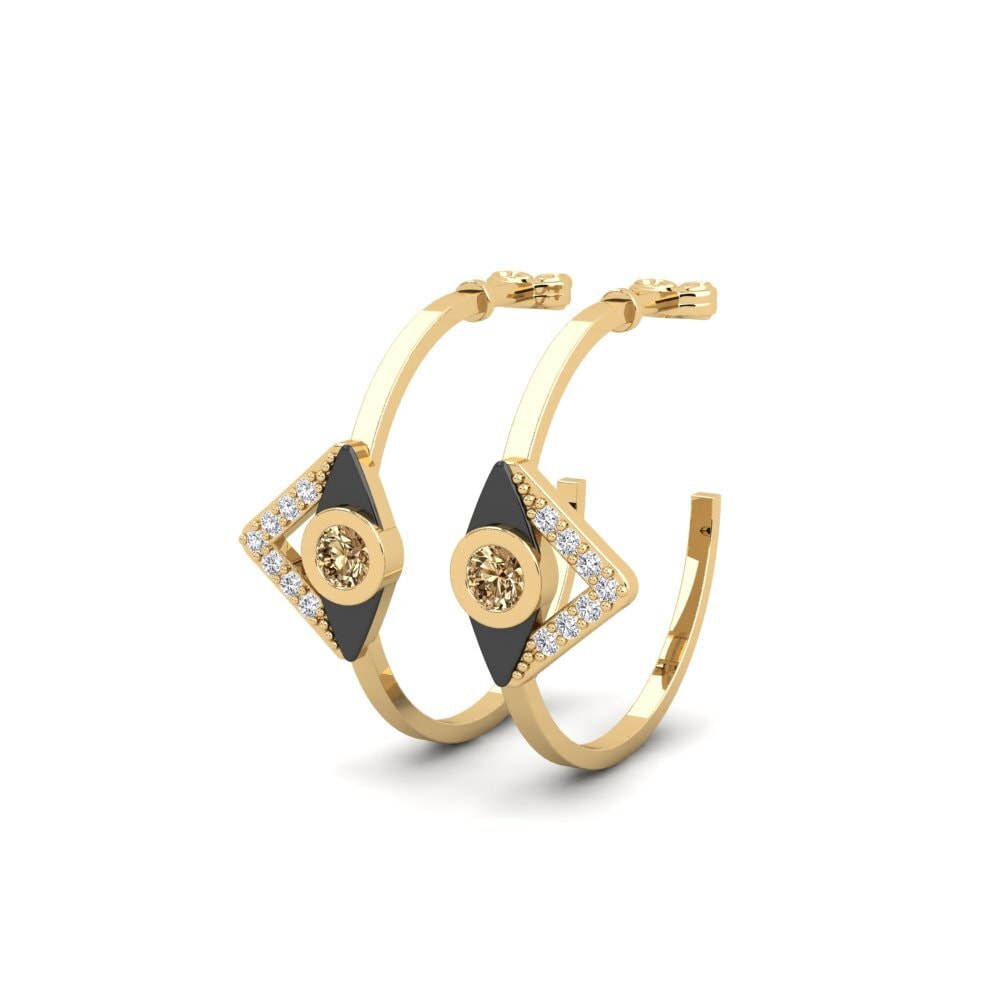 Brown Diamond Women's Earring Aquca