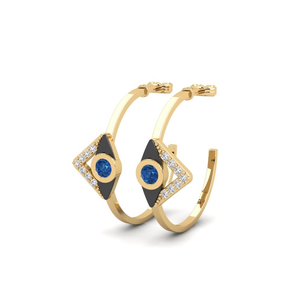 Dark Blue Zirconia Women's Earring Aquca