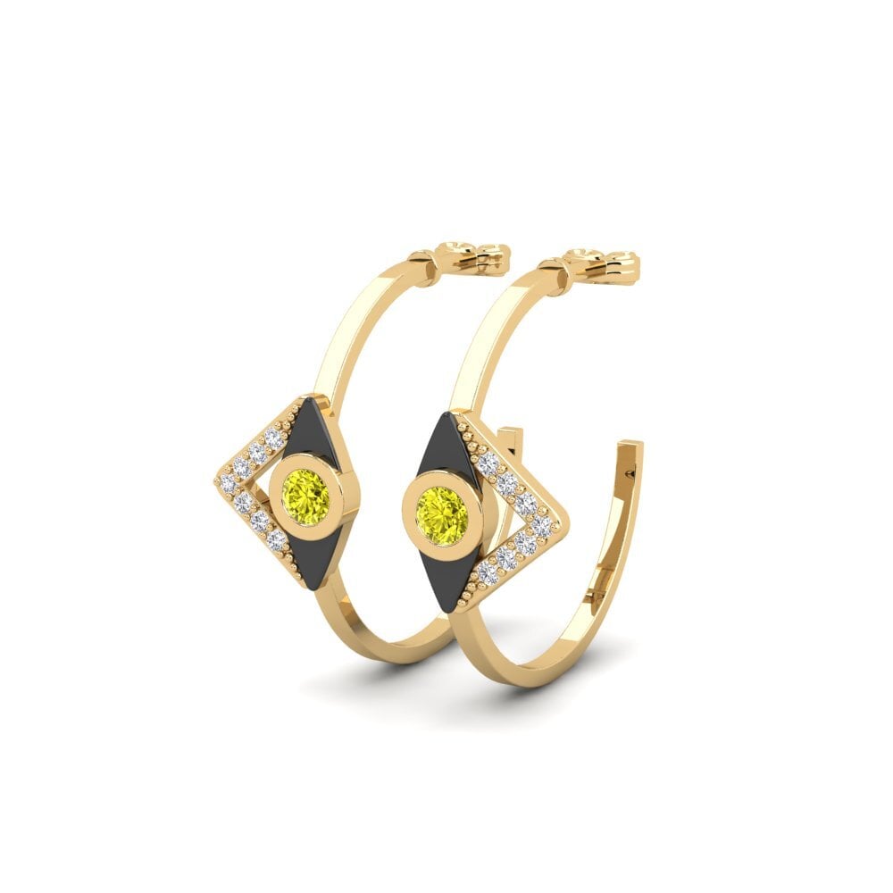 Yellow Diamond Women's Earring Aquca