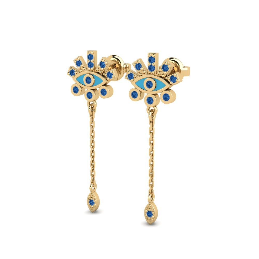 Dark Blue Zirconia Women's Earring Erymna