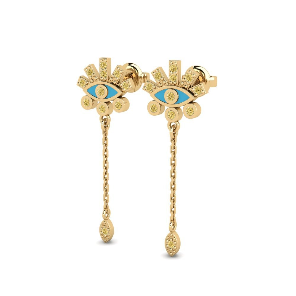 Yellow Diamond Women's Earring Erymna