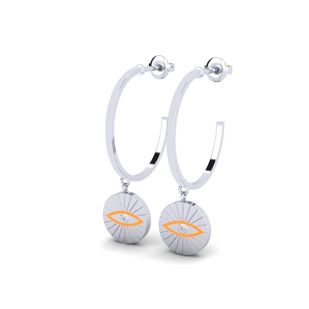18K White Gold Earring Escudo