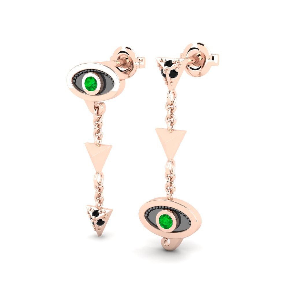 14ct Rose Gold Women's Earring Evileyes