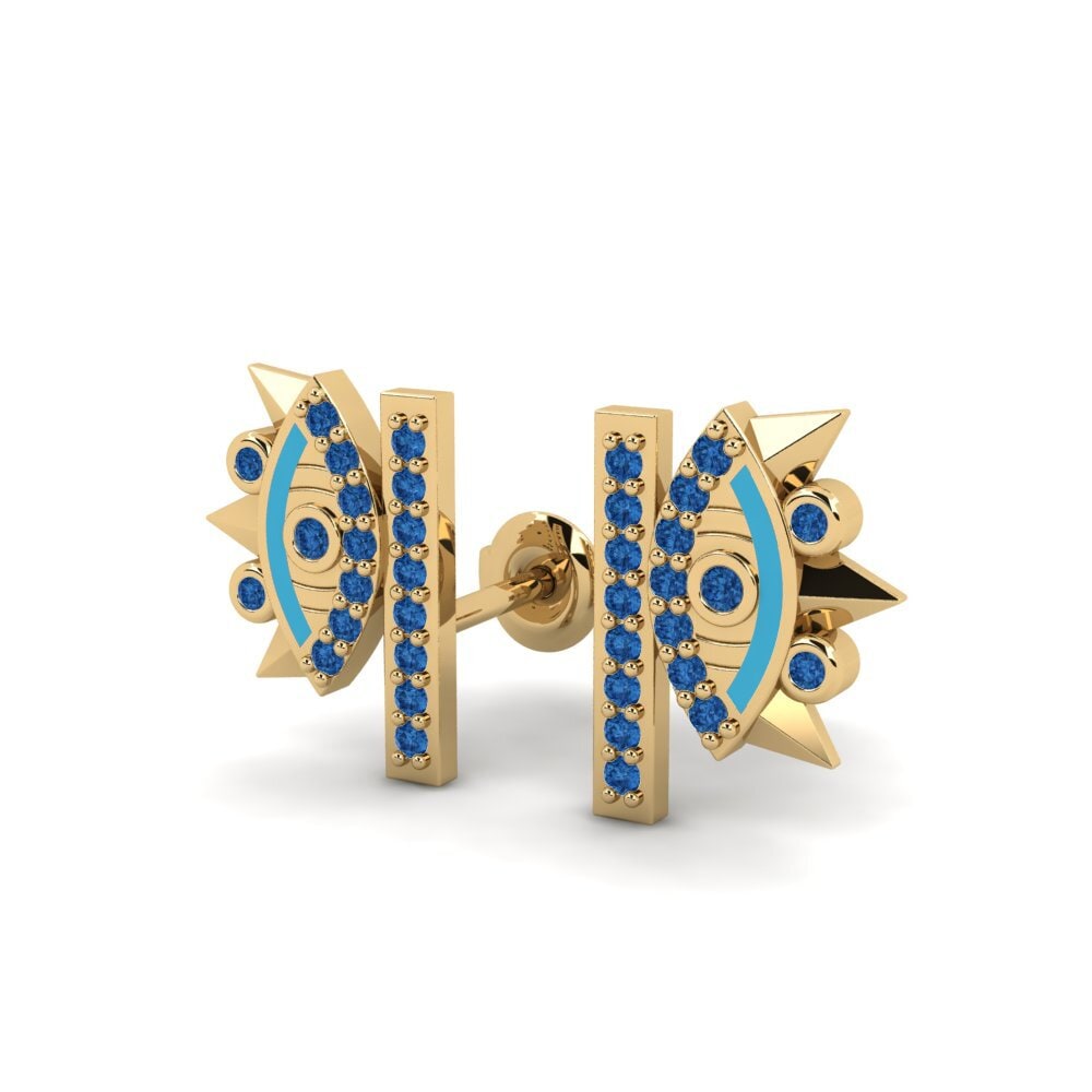 Dark Blue Zirconia Women's Earring Ibara