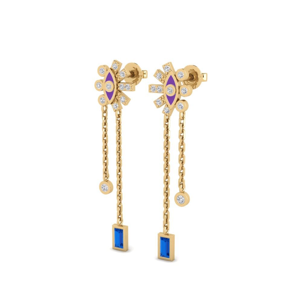 Dark Blue Zirconia Women's Earring Kibyra