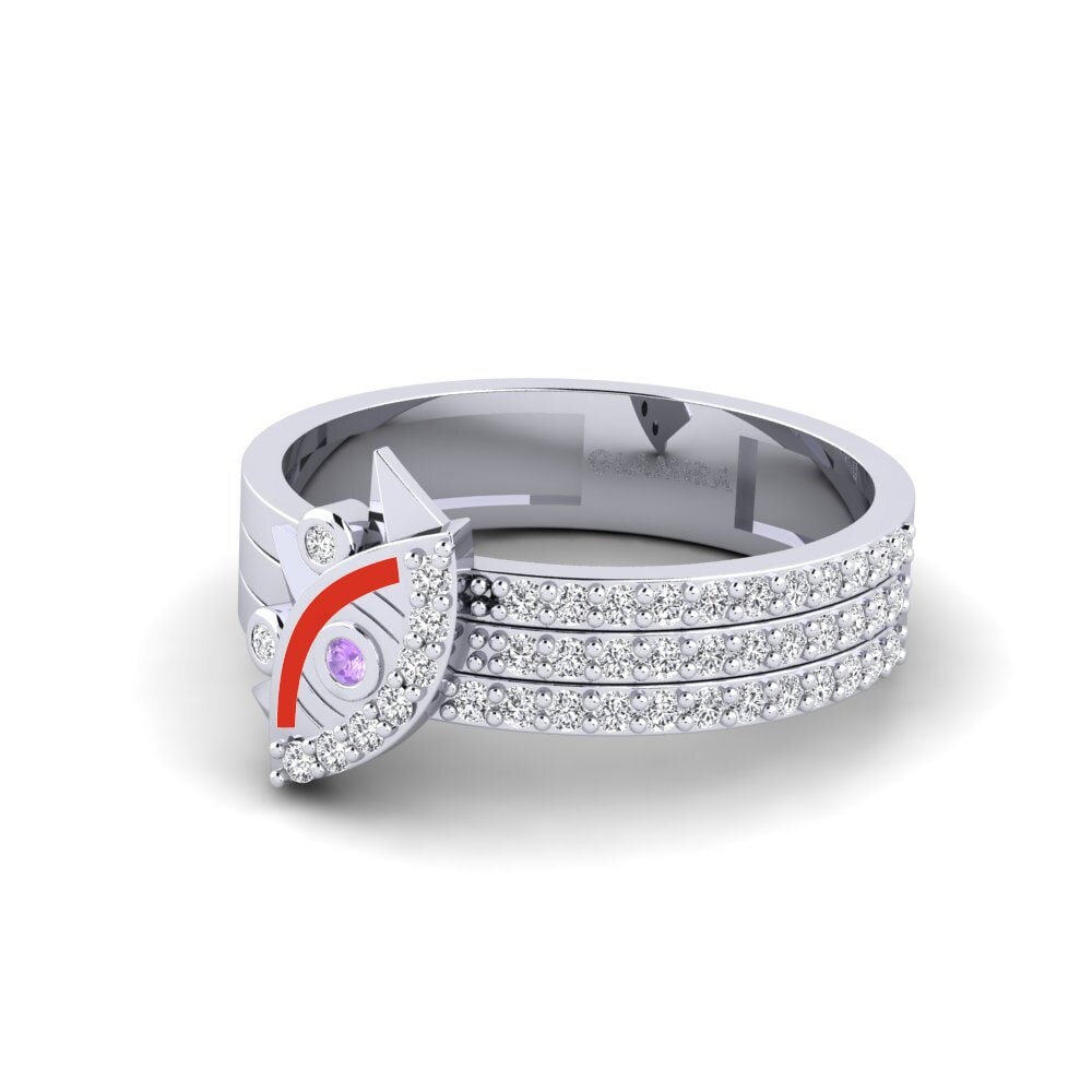 Weiß-Silber Ring Kifahari