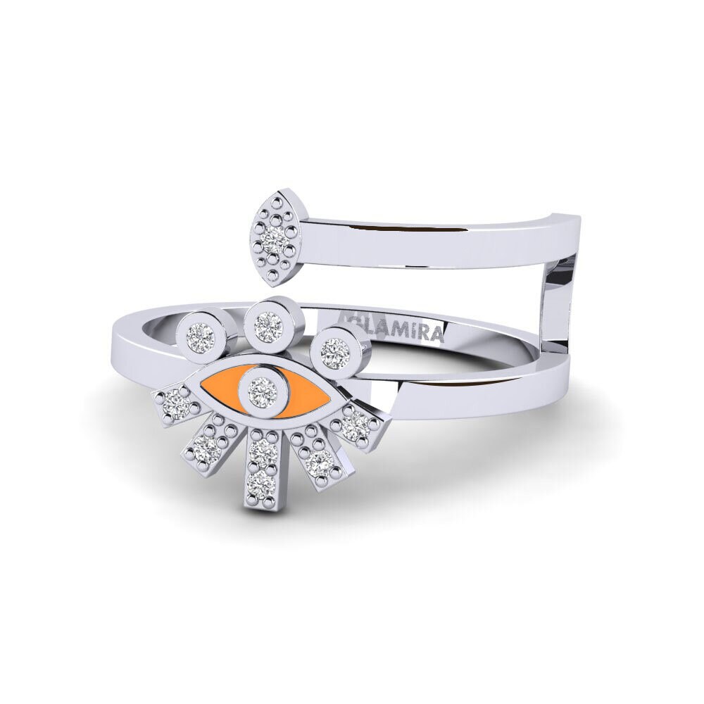Weiß-Silber Ring Krya