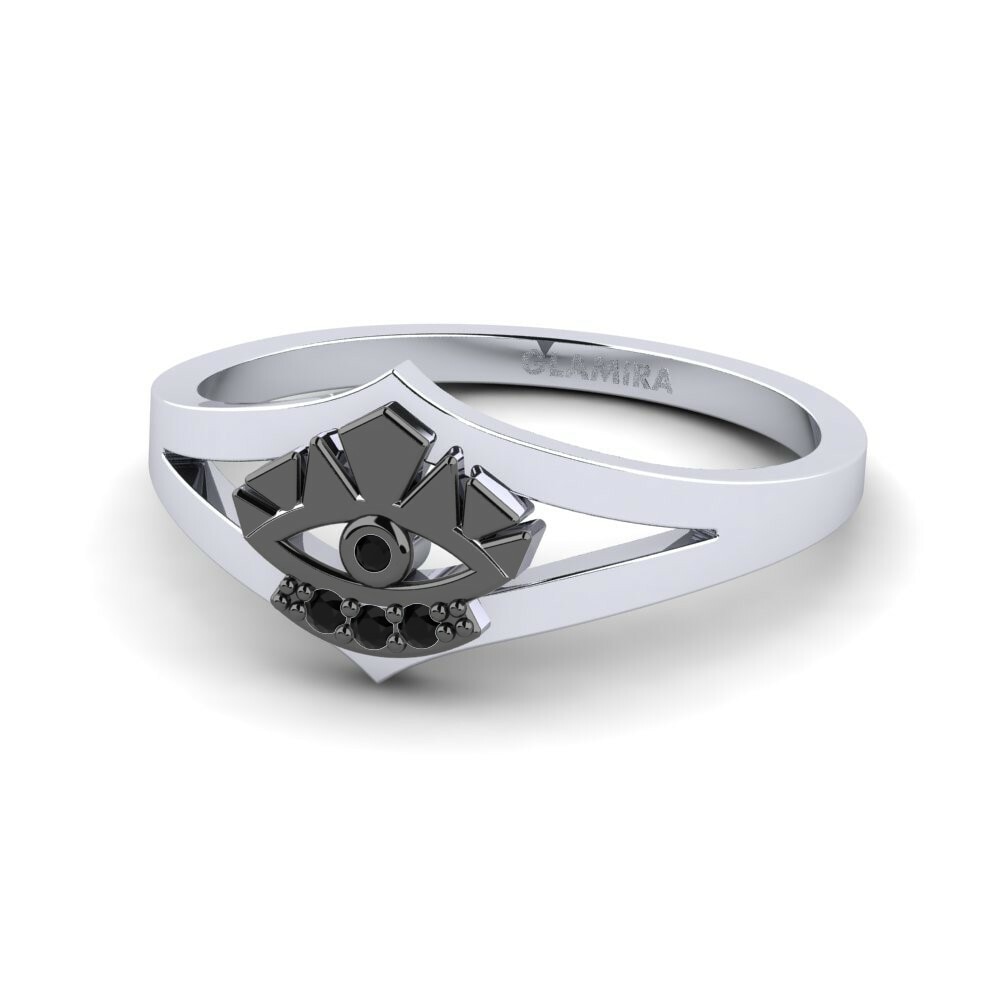 Evil Eye Black Diamond Engagement Rings