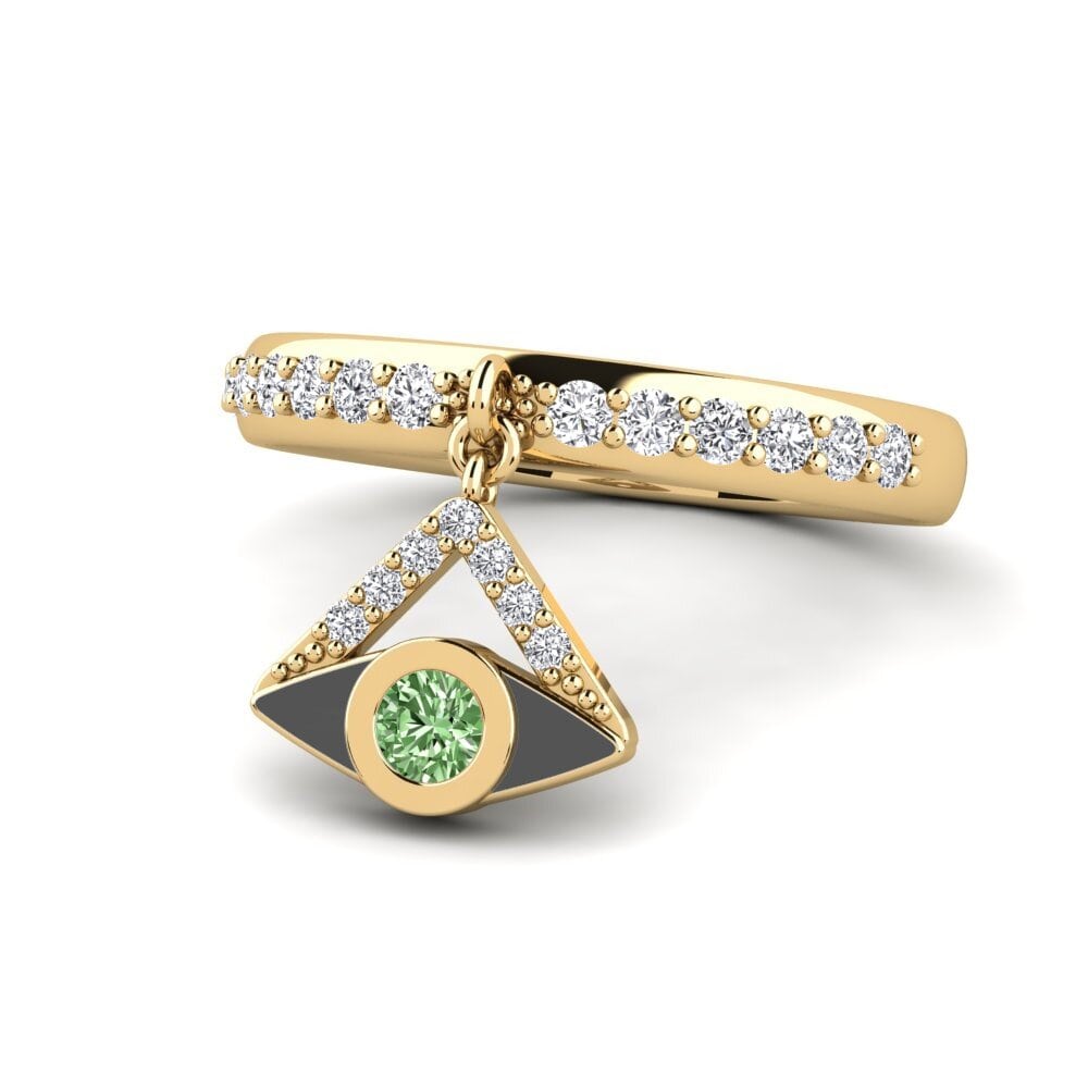 Diamante Verde Anel Lycklig