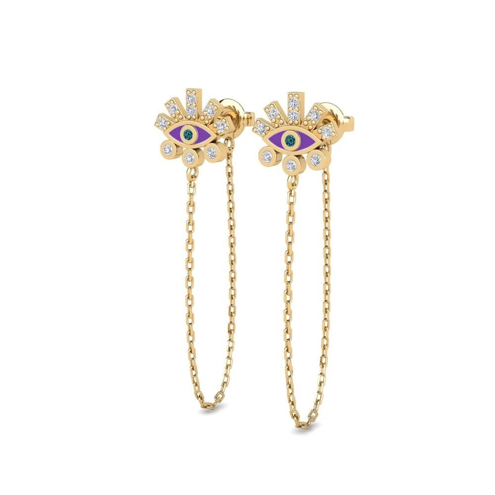 Blue Diamond Women's Earring Miletos - A