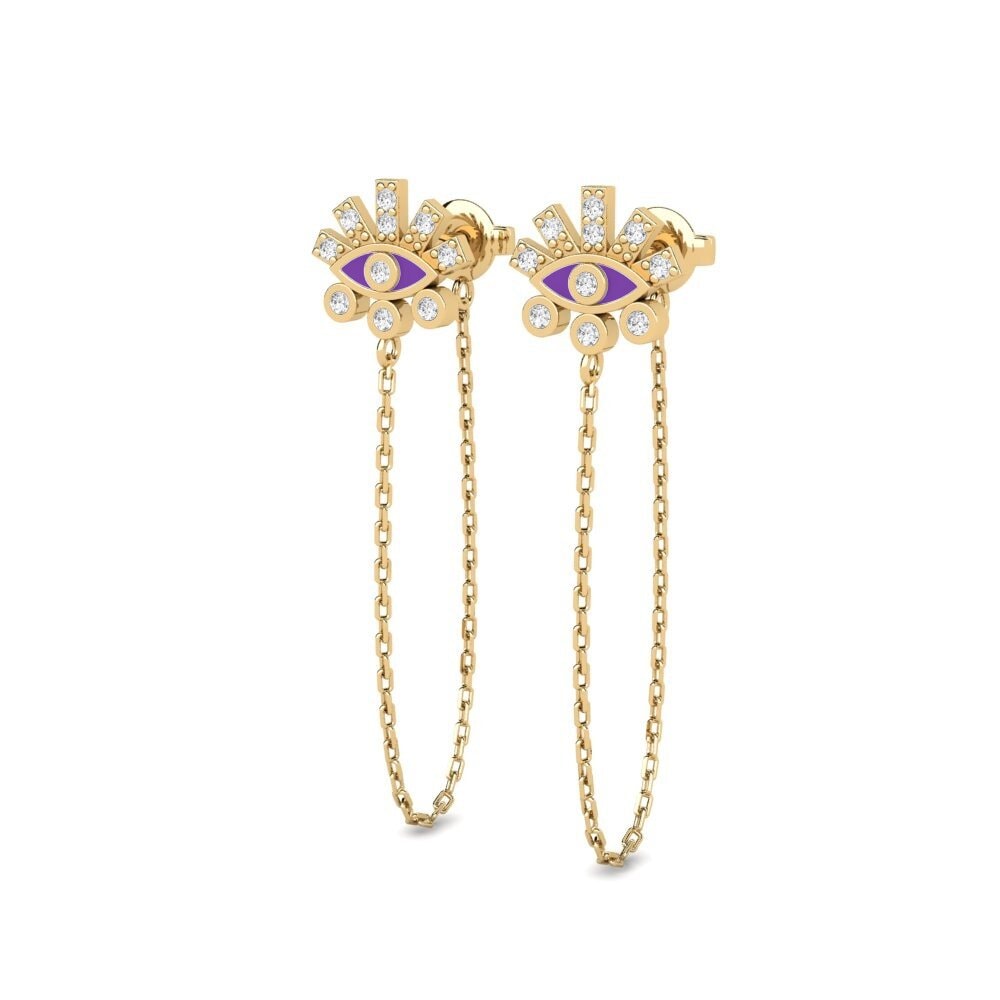 White sapphire Women's Earring Miletos - A