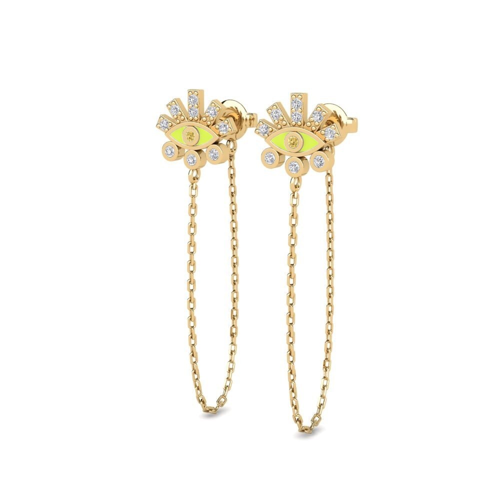 Diamante Giallo Orecchino da donna Miletos - A