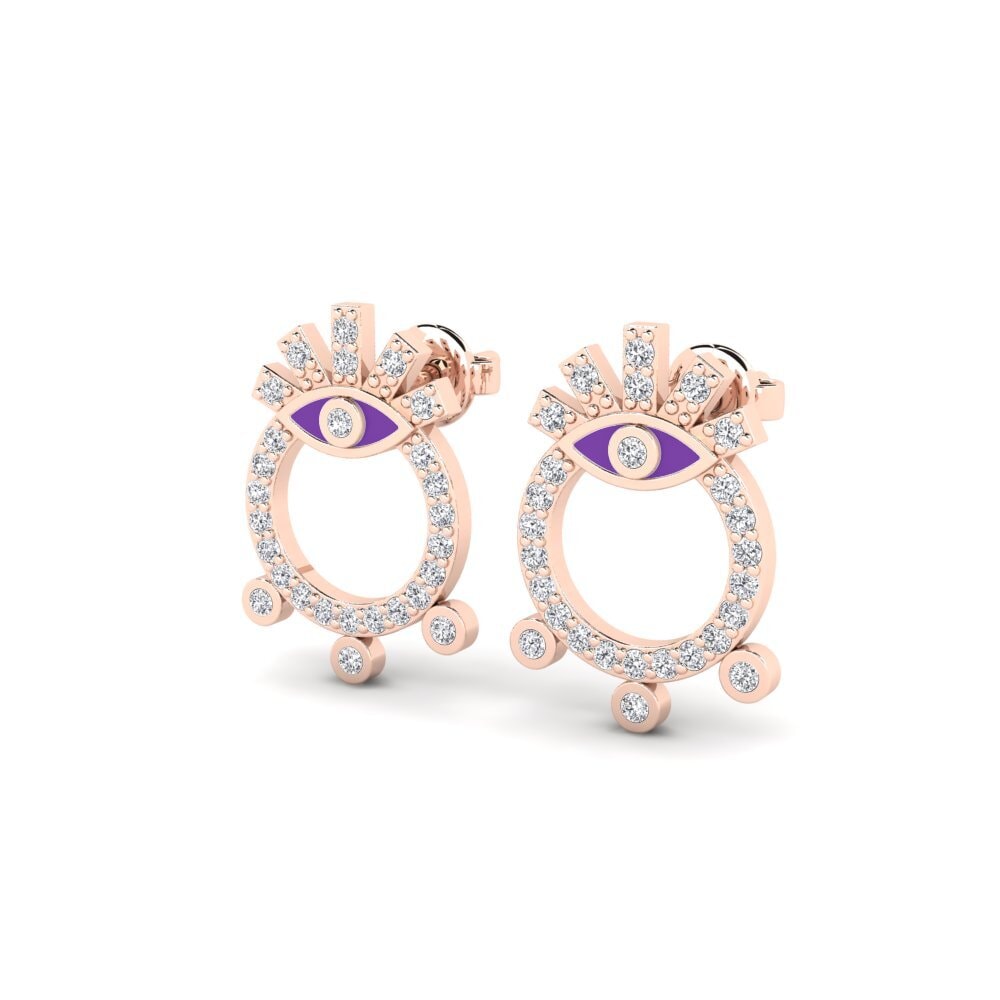 14k Rose Gold Women's Earring Miletos - B