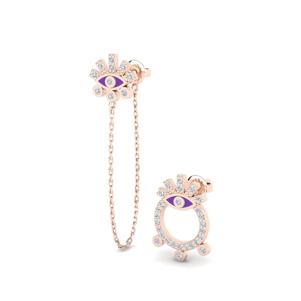 14ct Rose Gold Women's Earring Miletos - SET