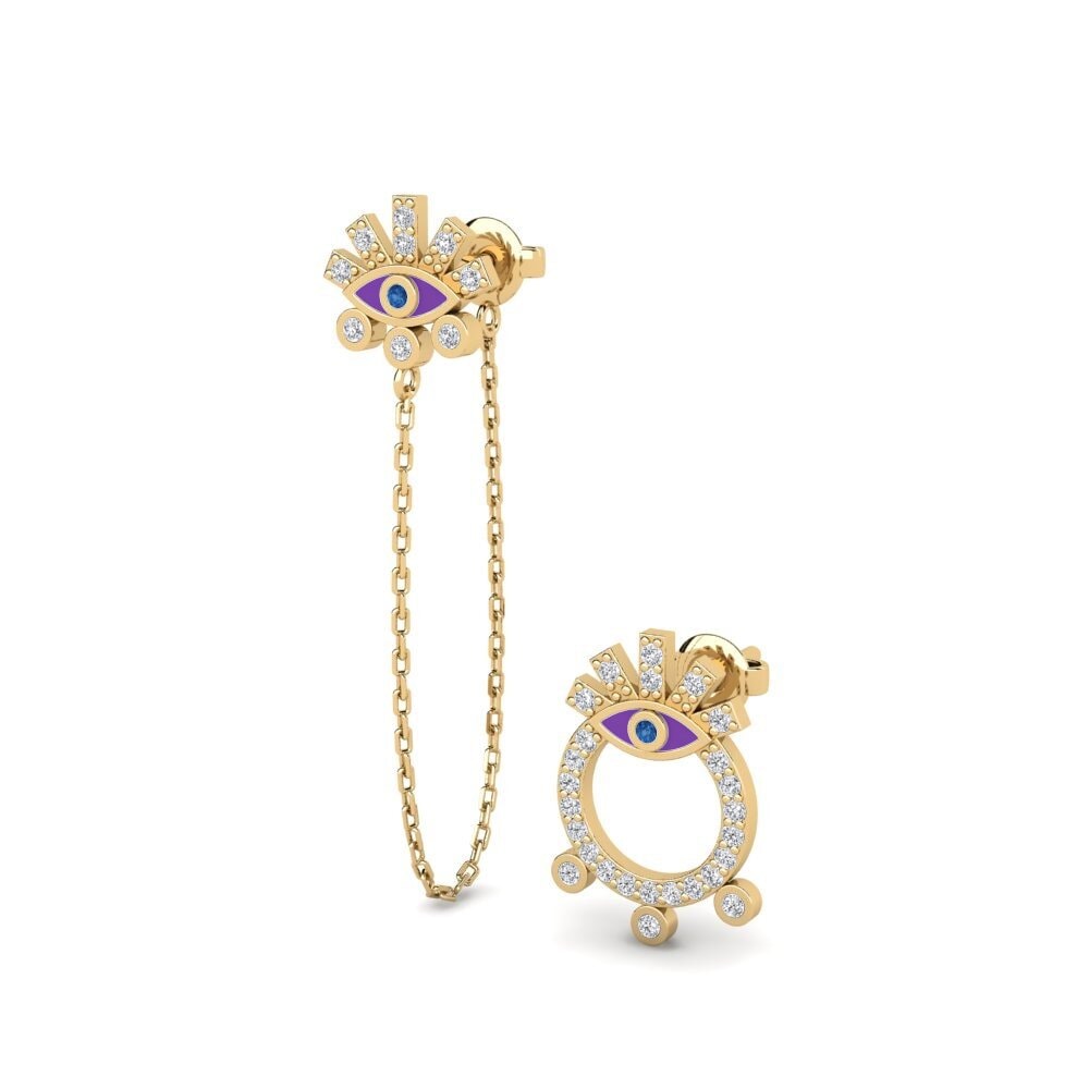 Dark Blue Zirconia Women's Earring Miletos - SET
