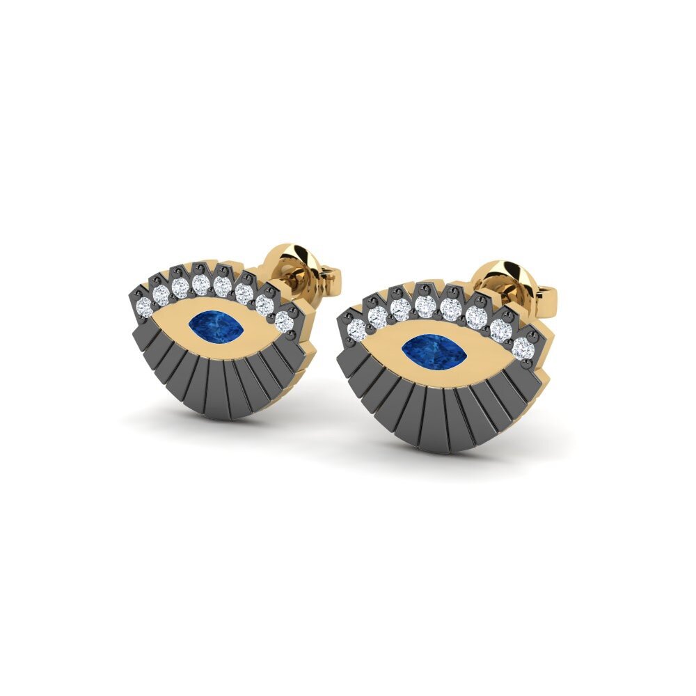 Dark Blue Zirconia Women's Earring Mislio