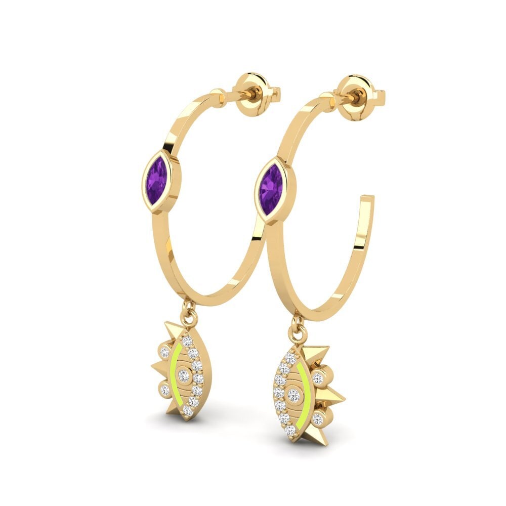 Améthyste Boucle d'oreille femme Pajzs