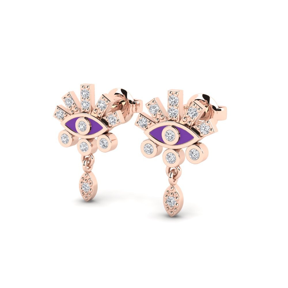 14ct Rose Gold Women's Earring Patara - A