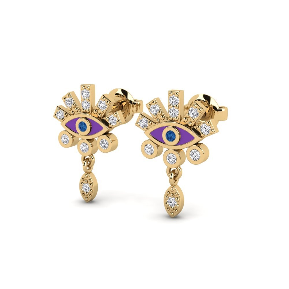 Dark Blue Zirconia Women's Earring Patara - A