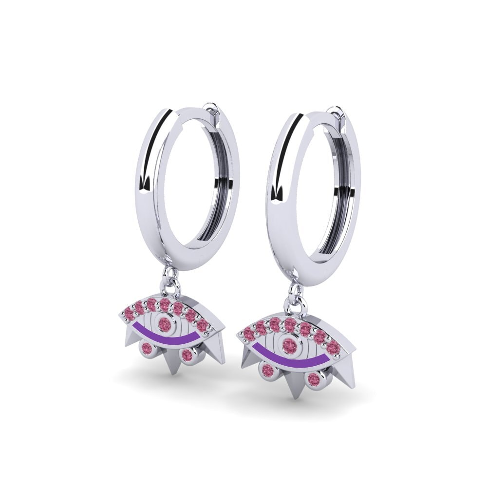 Granate Rhodolite Pendiente de mujer Perisai