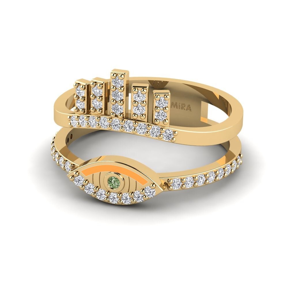 Diamante Verde Anel Skjold