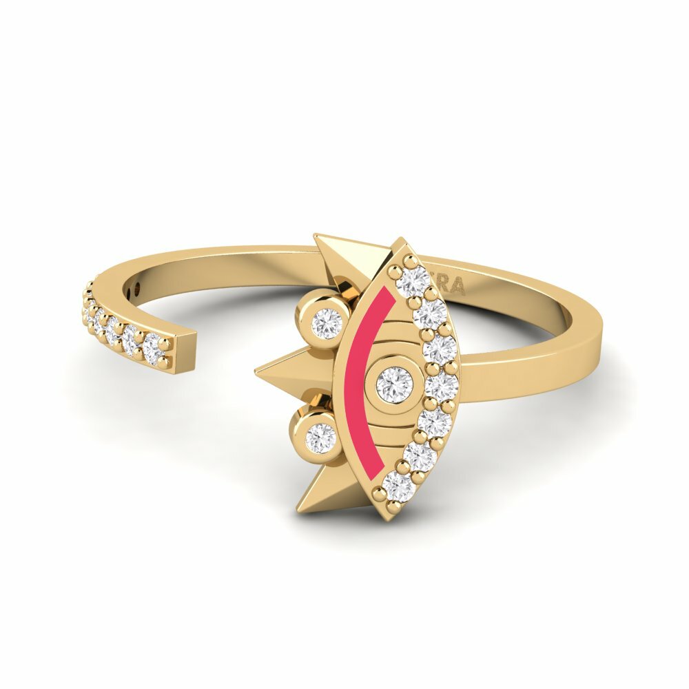 Evil Eye 14k Yellow Gold Engagement Rings