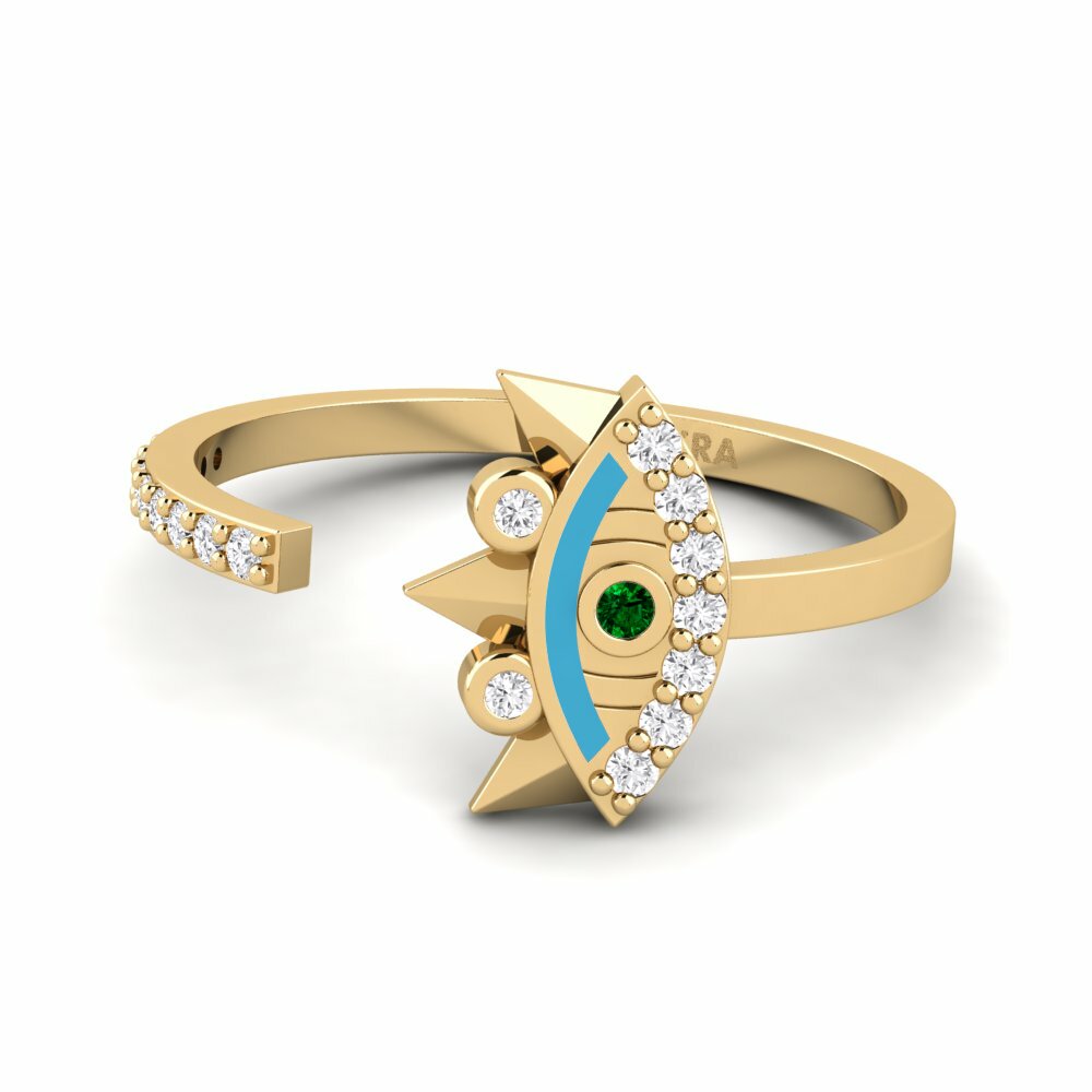 Bagues de fiançailles Zircone Vert Evil Eye