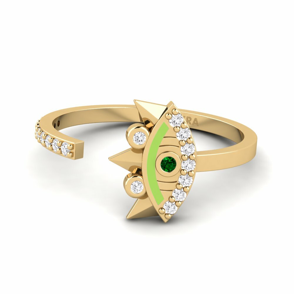 Bagues de fiançailles Zircone Vert Evil Eye