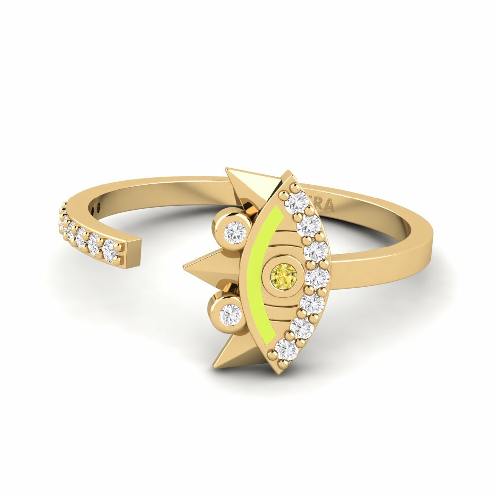 Bagues de fiançailles Saphir Jaune Evil Eye