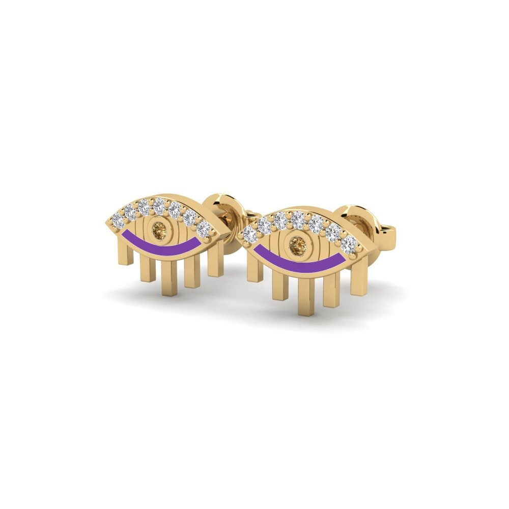 Brown Diamond Women's Earring Tarcza