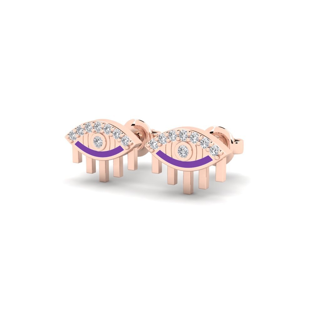 14ct Rose Gold Women's Earring Tarcza