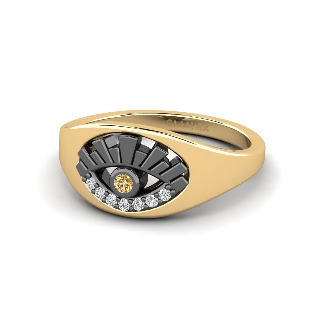 Diamante café Anillo Volomaso
