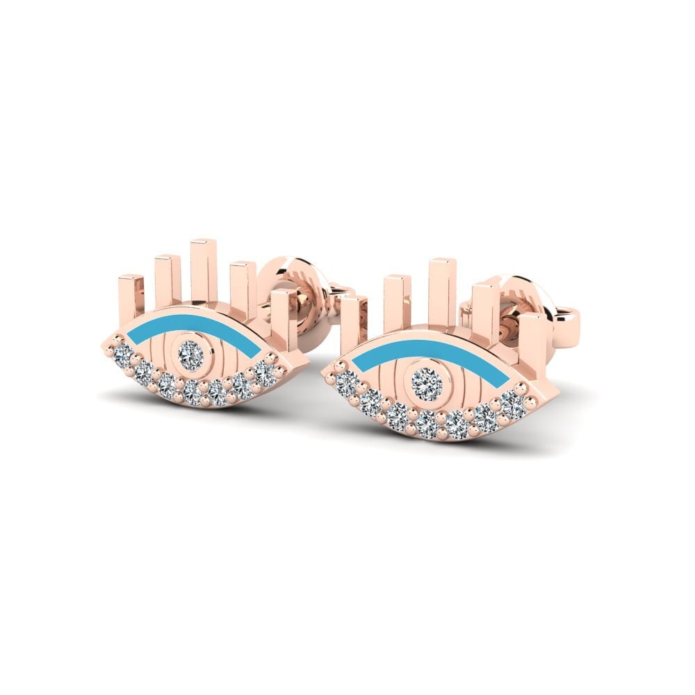 14k Oro Rosa Pendiente de mujer Warnasa - A