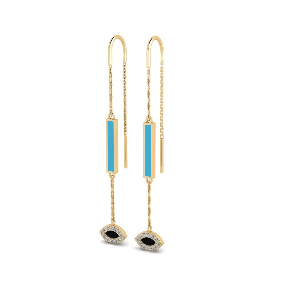 Saphir noir Boucle d'oreille femme Warnasa - B