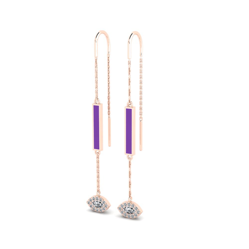 14k Oro Rosa Pendiente de mujer Warnasa - B