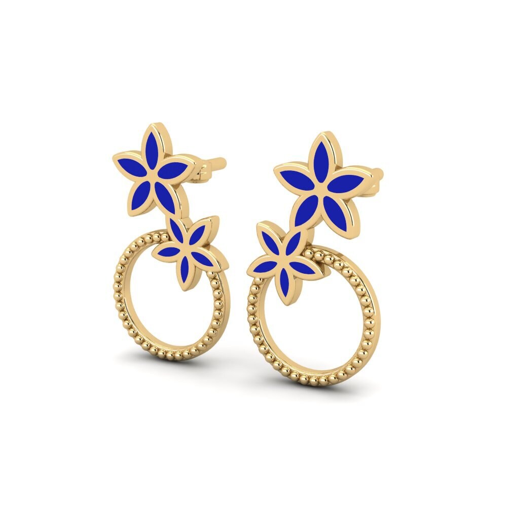 9k Oro Amarillo Pendientes Brutnasir