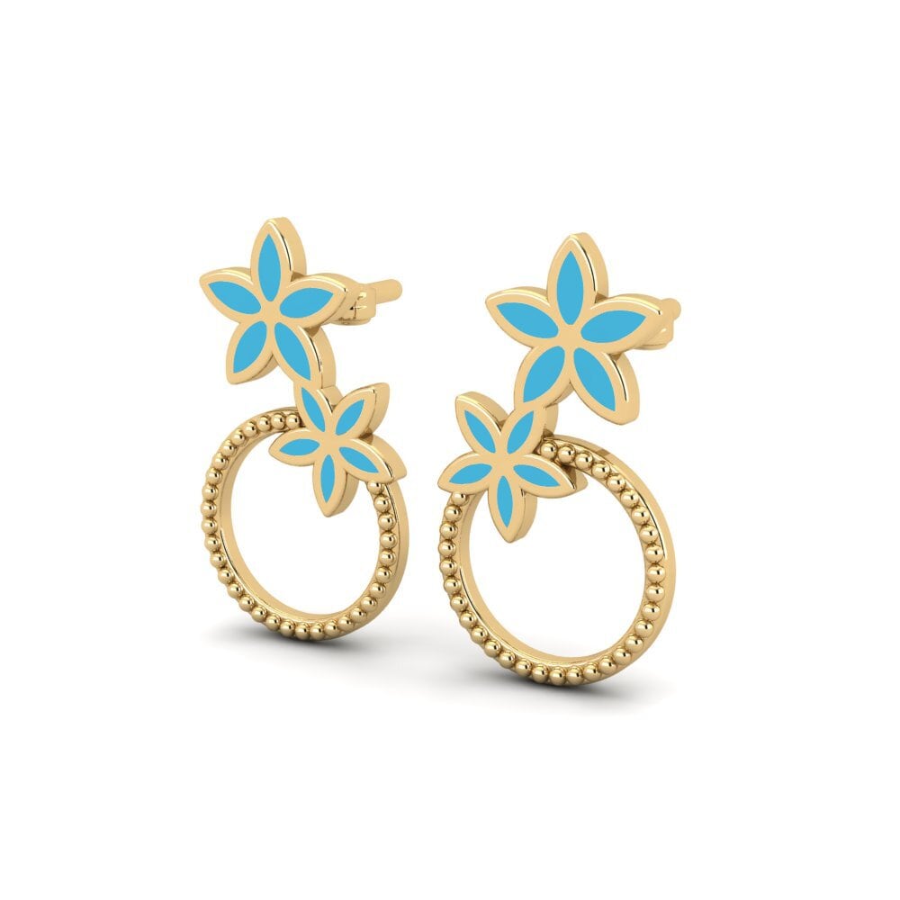 9k Oro Amarillo Pendientes Brutnasir