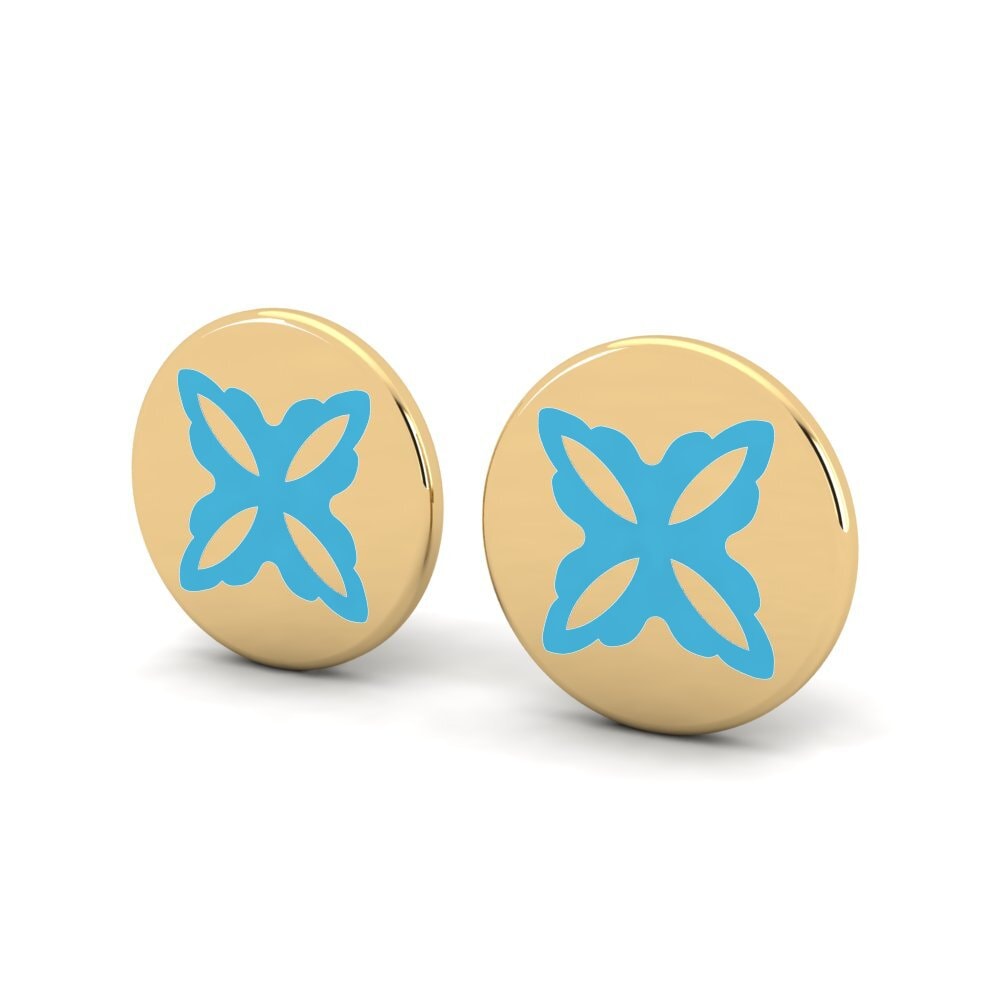 9k Oro Amarillo Pendientes Wanieny