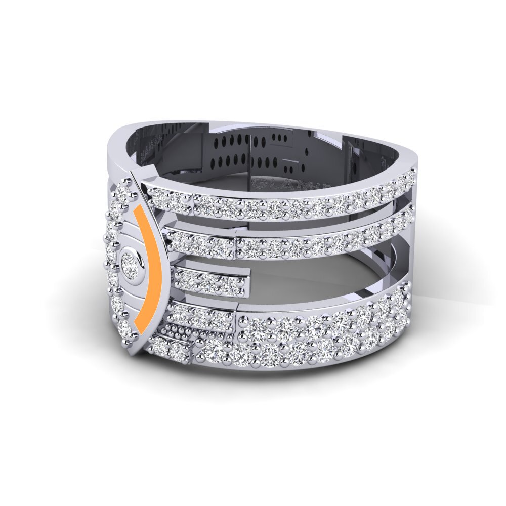 14ct White Gold Ring Disgleirio