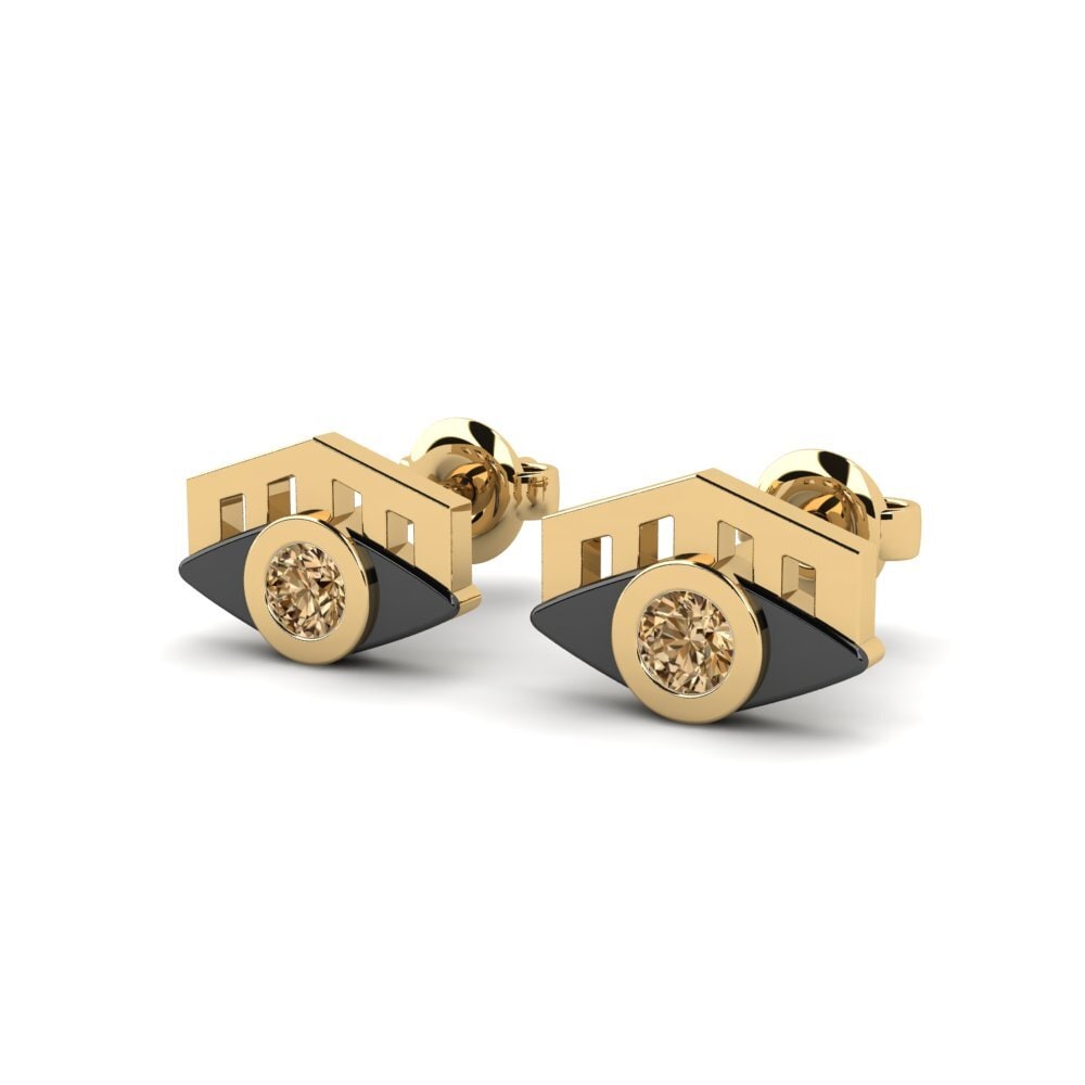 Diamant Brun Boucle d'oreille femme Domenix
