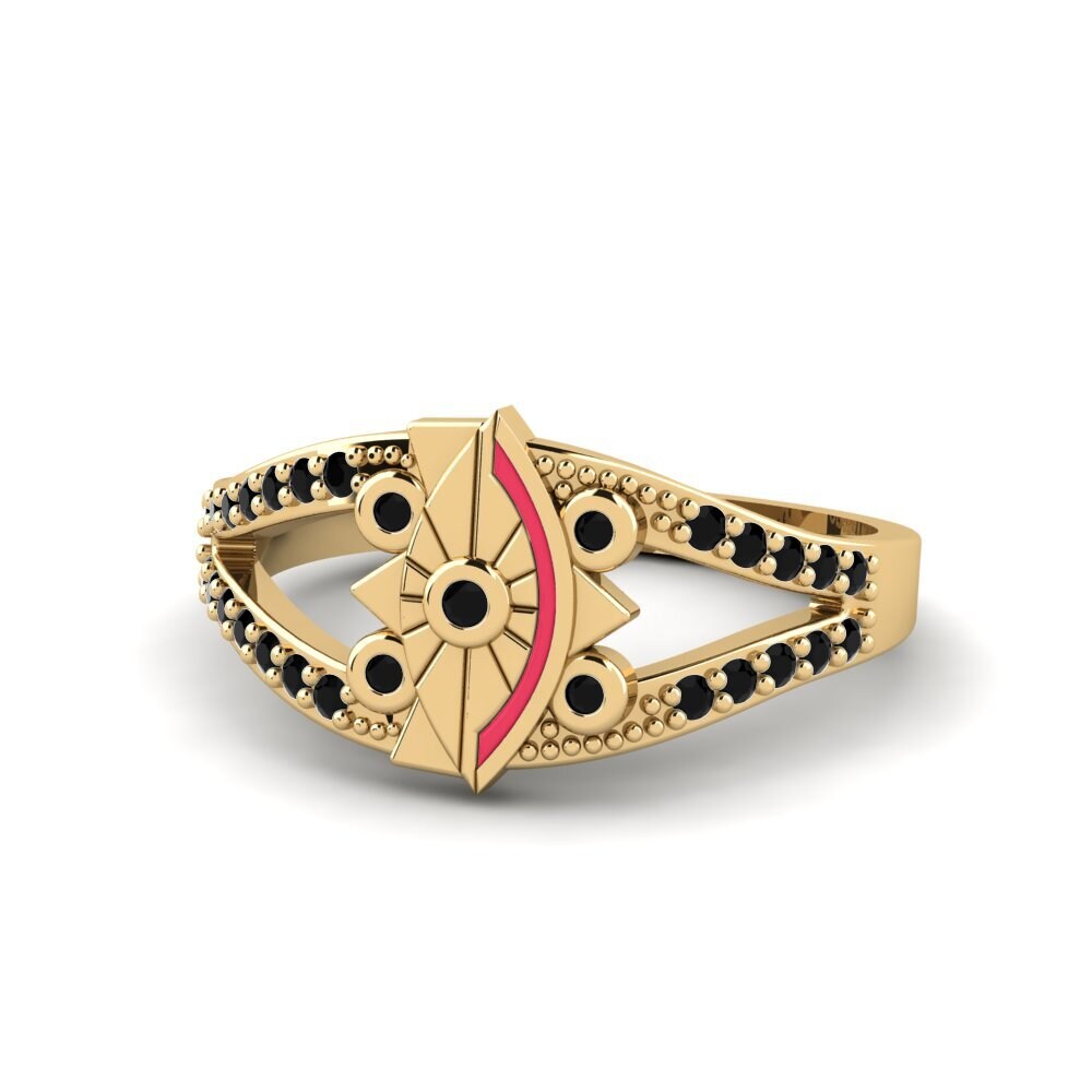Black Onyx Ring Elegancki