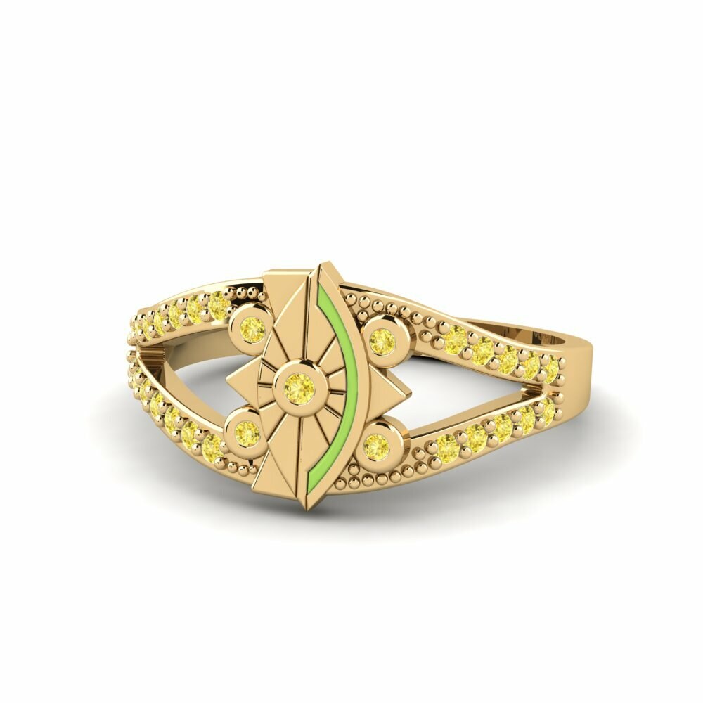 Saphir Jaune Bague Elegancki