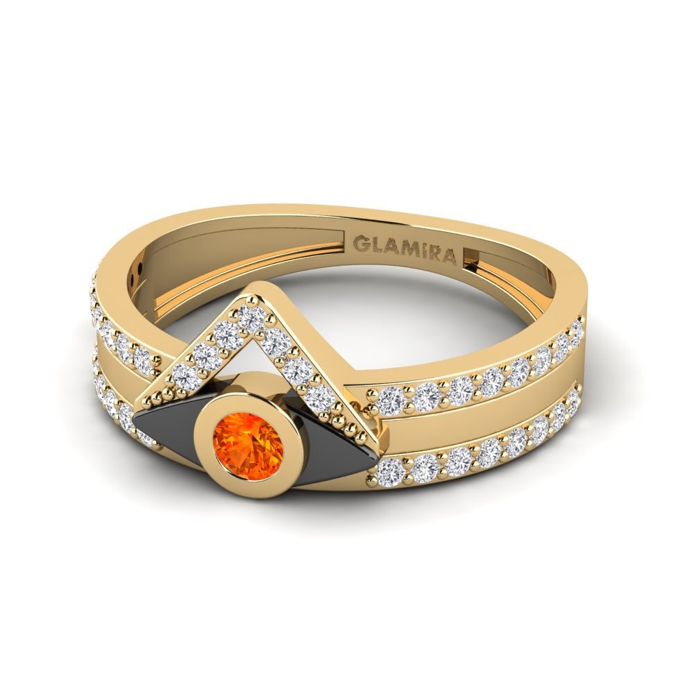 Zafiro Naranja Anillo Faro