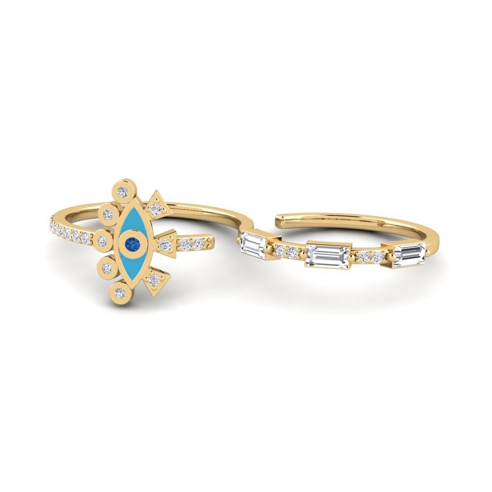 Circonita Azul Oscuro Anillo Galatia