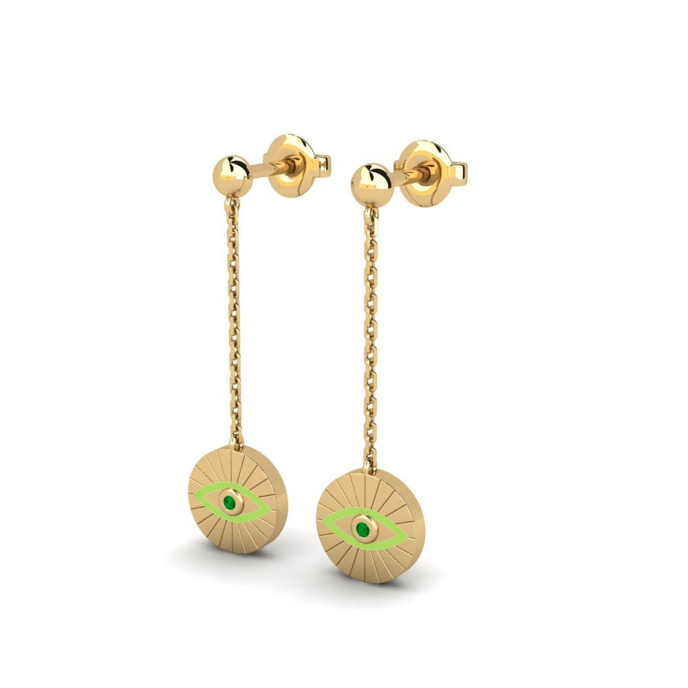 Émeraude Boucle d'oreille femme Lewha