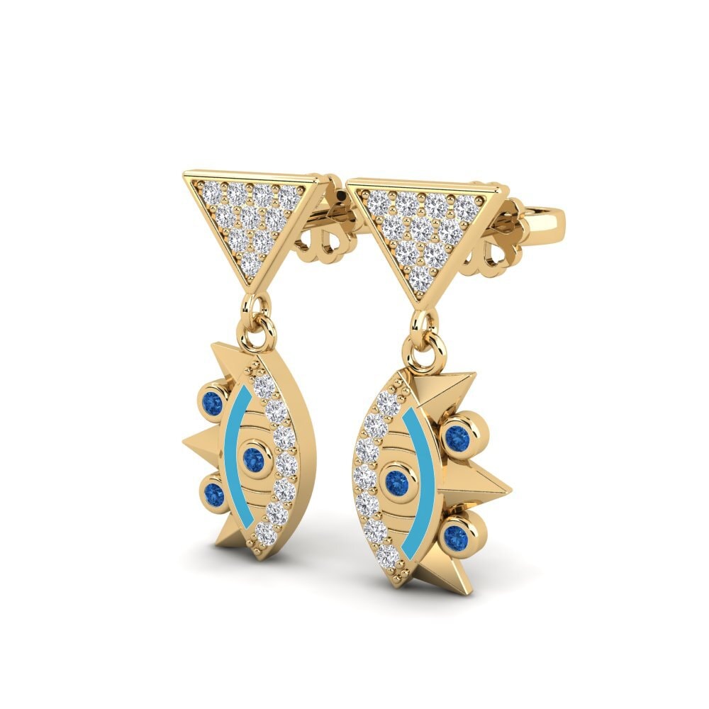 Zircone Bleu Foncé Boucle d'oreille femme Luceat