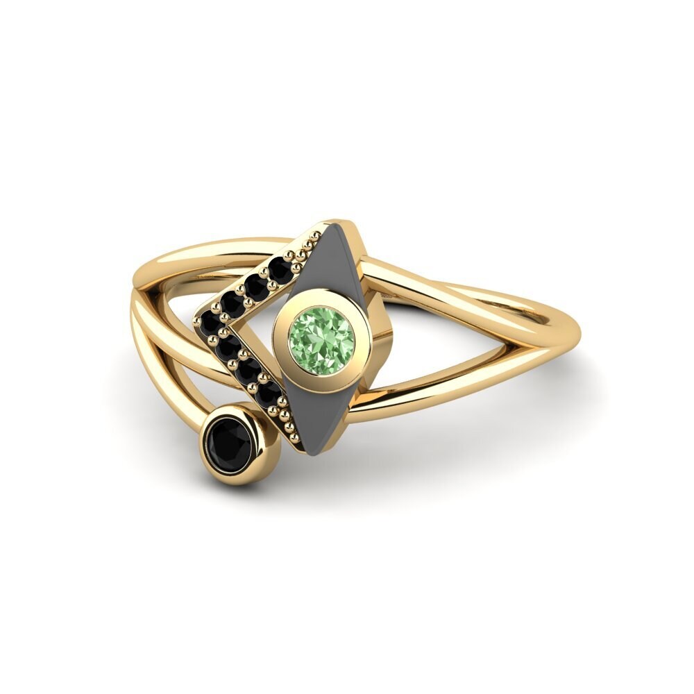 Diamante Verde Anel Mathitis