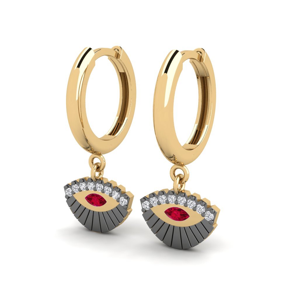 Rubis Boucle d'oreille femme Nesans