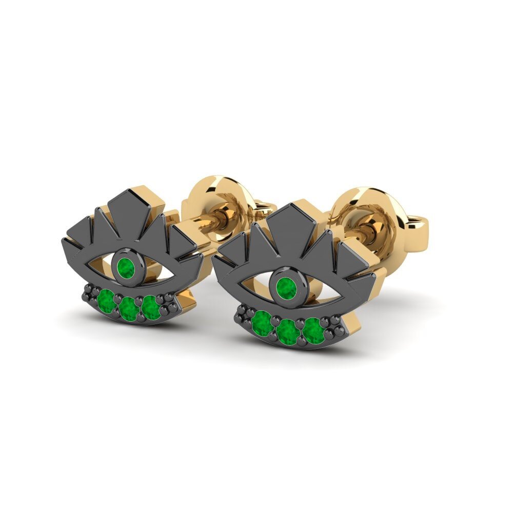 Émeraude Boucle d'oreille femme Pentsatu