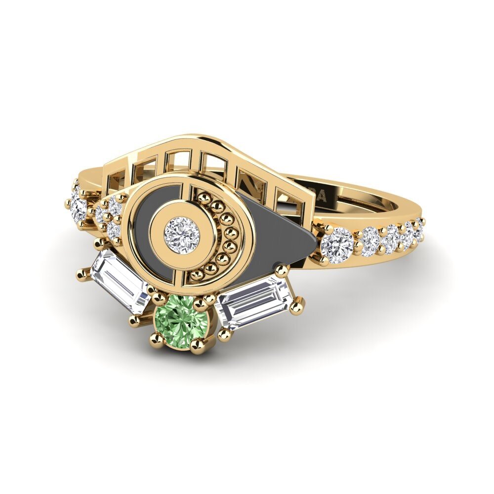 Diamante Verde Anel Poetico